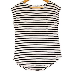 Green Envelope Short Sleeves Navy‎ Stripe T-shirt Size X-Small Cap Sleeves Top